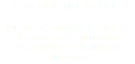 POR QUÉ NOSOTROS Nuestra experiencia a través de los años nos ha permitido desarrollar un portafolio de soluciones.
